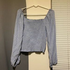 AE BLUE SMOCKED BLOUSE